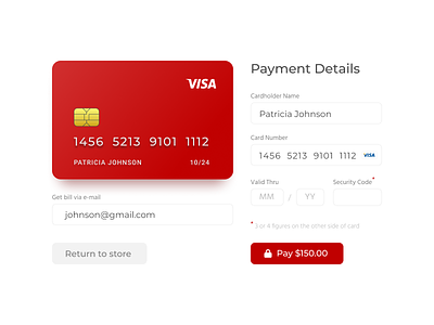 Credit card payment form - DailyUI002 dailyui dailyui002 design ux ux ui webdesign