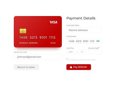 Credit card payment form - DailyUI002