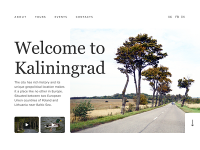 Landing page. Tourism in Russia (Kaliningrad)