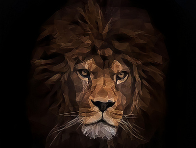 Low Poly Lion Artwork adobe illustrator graphic design