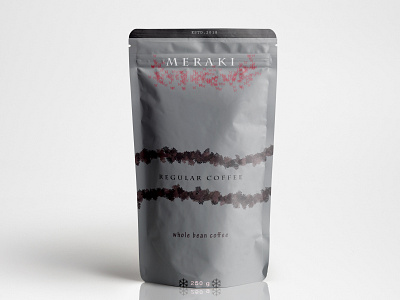 Meraki coffee beans adobe photoshop coffee bag label design package design