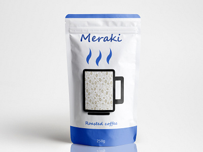 meraki coffee bag adobe illustrator adobe photoshop coffee bag coffee label label design label packaging meraki package design