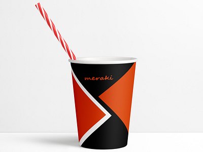 meraki Paper Cup adobe illustrator adobe photoshop cup cup mockup design art label design meraki papercup