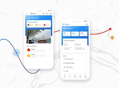 Mibus app apps bus card design icon journey line minimal public transport typography ui