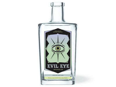 Evil Eye Gin Label alcohol alcohol branding concept app gin illustration logo packagingdesign tarot card