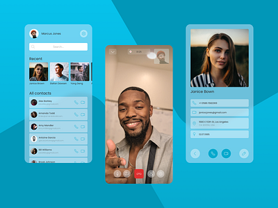 Contact App call contact contacts facetime meeting meetup mobile mobile app mobile design phone profile ui ui ux uidesign ux ux design video