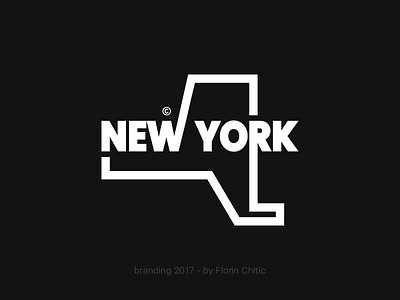 New York USA State Branding brand branding concept creative design lineart logo monogram new york state trademark typography usa