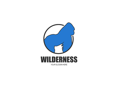 Wilderness Logo Design blue brand concept creative design gorila logo