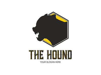 The Hound Logo Design anger dog hound yellow