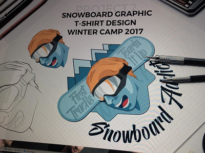 Snowboard Addict T-Shirt Print blue cold dtp orange print snowboard sticker winter