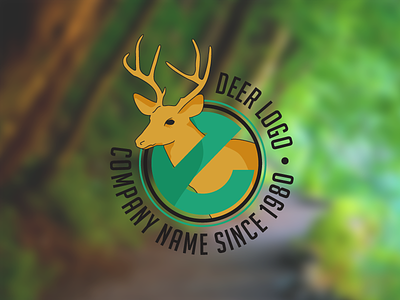 Deer Branding Logo Concept animal badge deer green nature orange