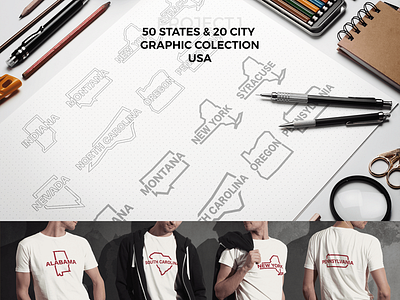 State And City brand city cloathing colection dtp graphics print state usa