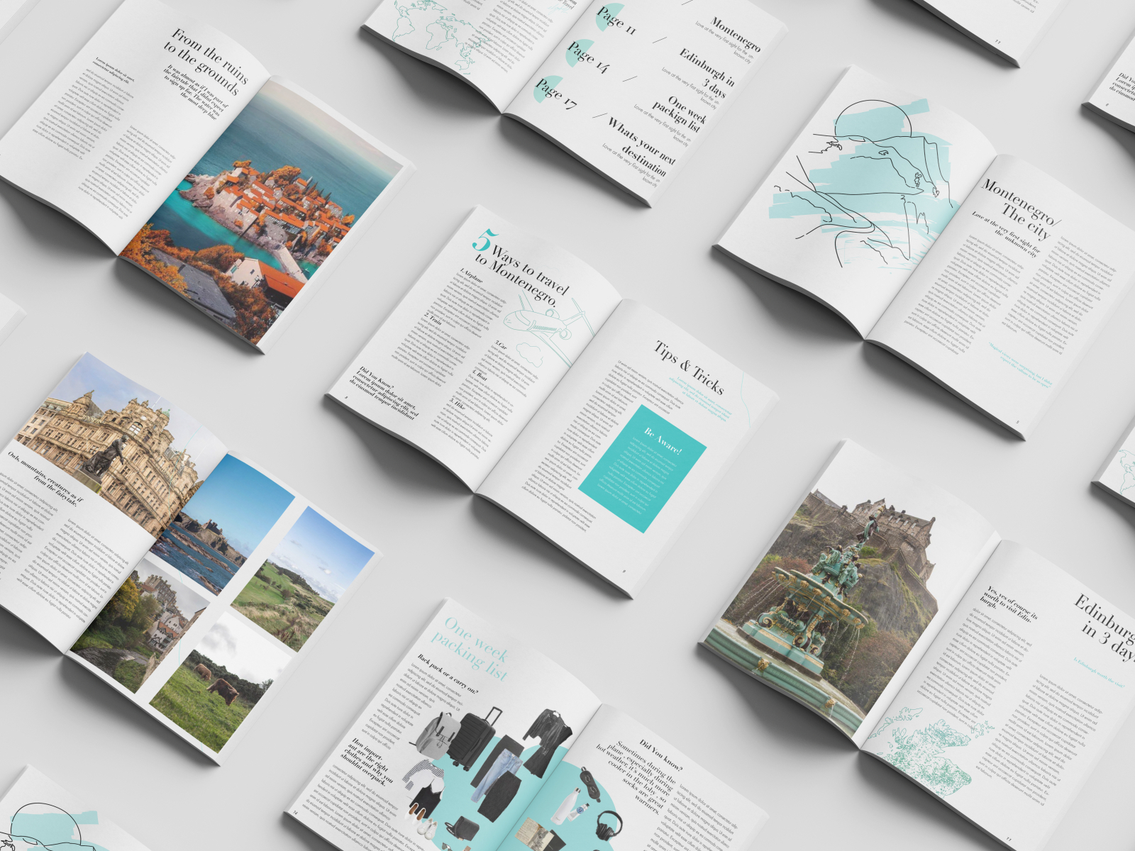 Travel magazine design layout by Zafy designs on Dribbble