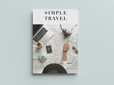 Simple travel magazine cover design