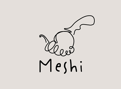 Meshi logo adobe adobe illustrator asian branding chilli pepper design designer graphic graphic design graphicdesign illustration italian logo one line pepper pizza cutter typography