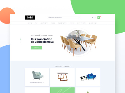 Belini furniture clean design ecommerce furniture store minimalist slovakia ui ux web