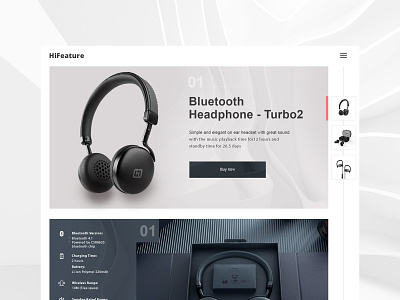 Headphones landing app design interface minimal ui ui ux design ux web website
