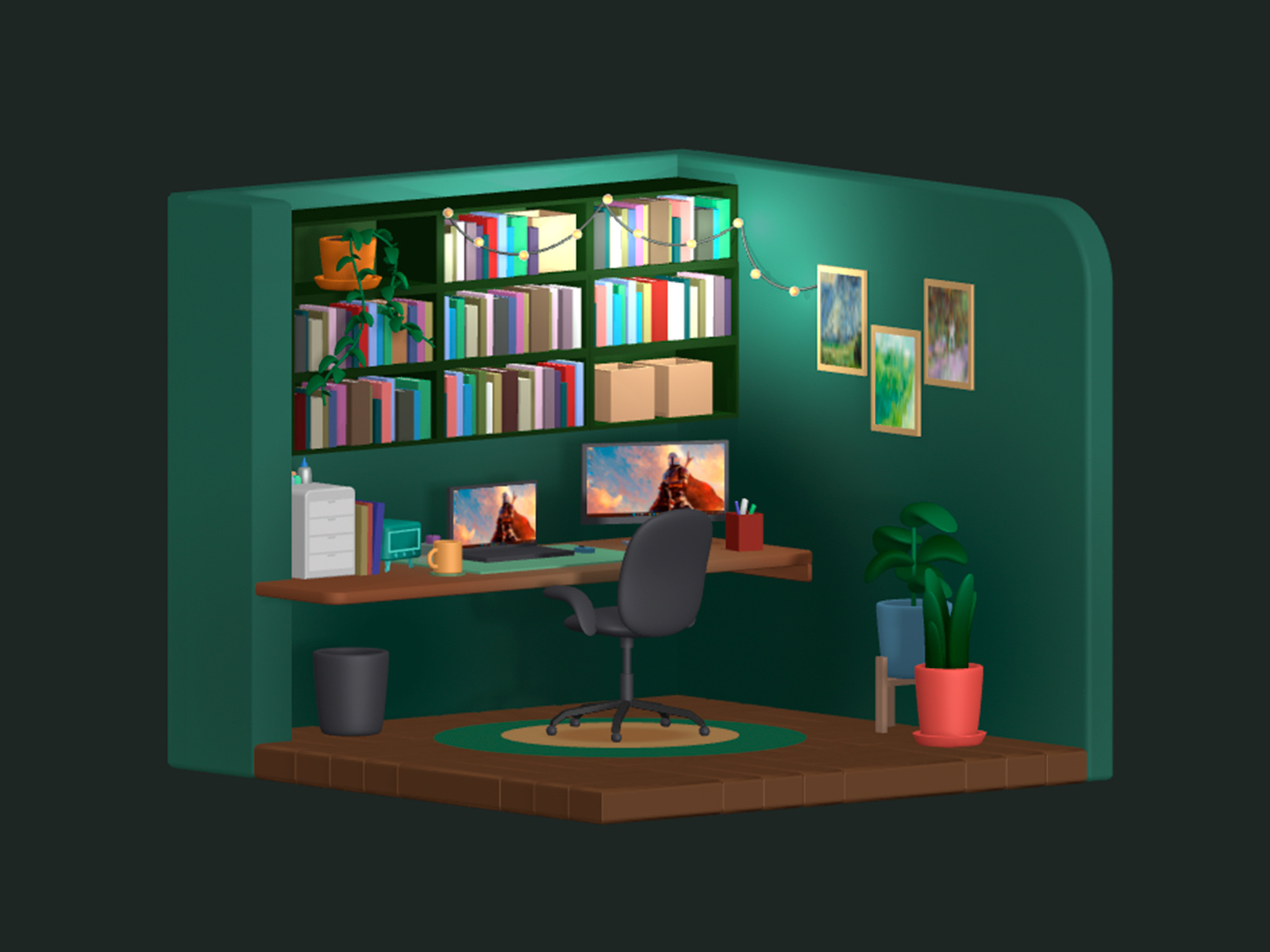 Tiny Room Desk by Vanessa Rázuri on Dribbble