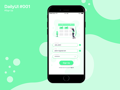 DailyUI #001 app design flat ui ux