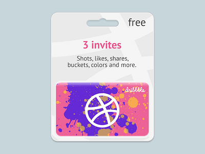 3 Invites (invitations) blister draft free gift giftcard invitation invite