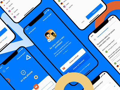 on the phone - Some Screens app branding design illustration interface typography ui ux