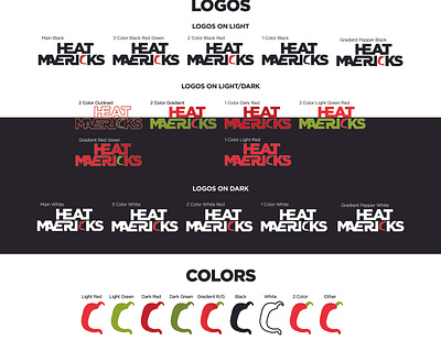 Heat Mavericks Hot Sauce Style Guide branding design graphic design illustration logo vector