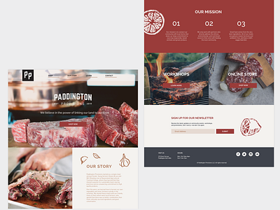 Paddington Provisions Butcher Shop - Desktop Website brand identity branding butcher shop butchery desktop design food grocery illustration restaurant small business website