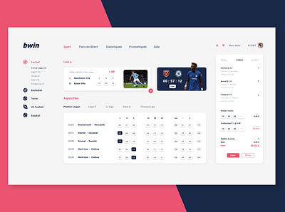 Bwin - Sport Betting admin betting bookmakers clean design interface landing minimalist page sport ui ux webdesign website