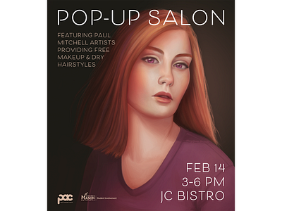 Pop Up Salon george mason university gmu illustration makeup model poster poster art poster design