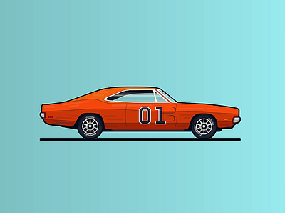 Dodge Charger 1969 car illustration muscle vehicle