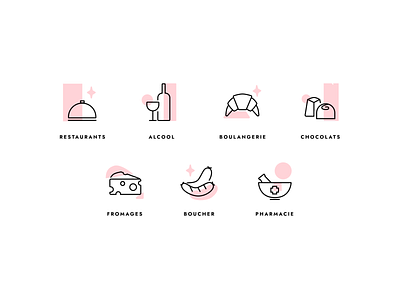 Food delivery category icons branding design icon illustration ui vector