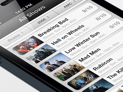 TV Series - All Shows Concept all shows concept filters information ios rating tv series