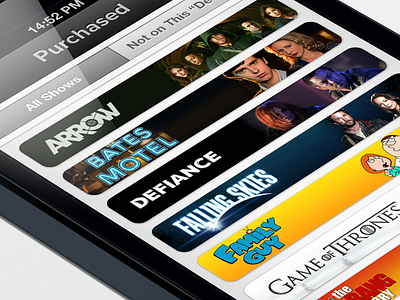 TV Series - Purchased all shows concept ios purchased tv series