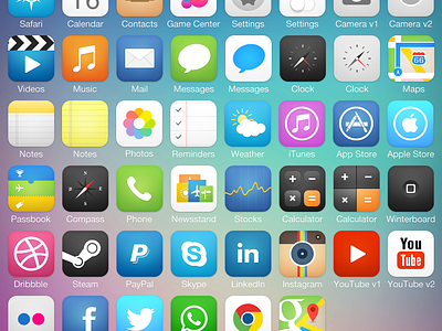 iOS7 Icon Pack by Michael Shanks on Dribbble