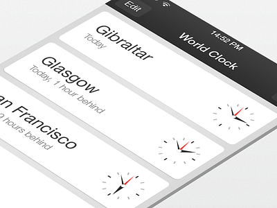 iOS7 World Clock - Analog 7 analog ios retina world clock