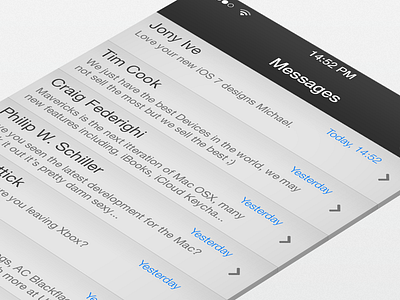 iOS7 Messages List 7 icons ios list messages