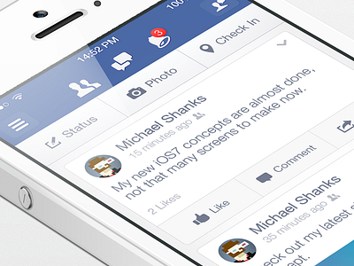 Facebook iOS7 - News Feed v1 facebook ios7 iphone news feed