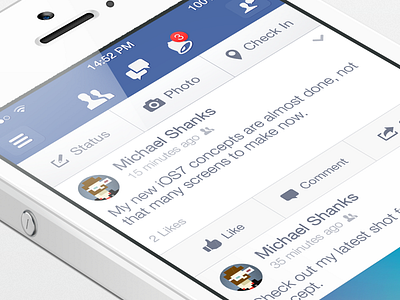 Facebook iOS7 - News Feed v2 facebook ios7 iphone news feed