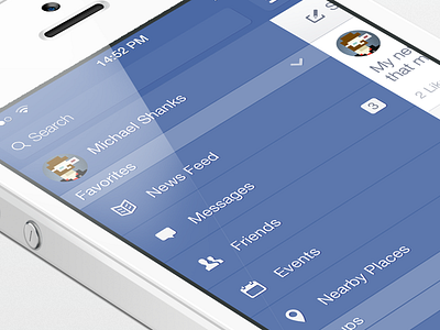 Facebook iOS7 - Left Menu facebook ios7 iphone left menu