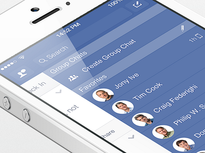 Facebook iOS7 - Right Menu by Michael Shanks on Dribbble