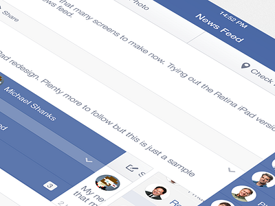 Facebook iOS7 - News Feed (iPad Retina)