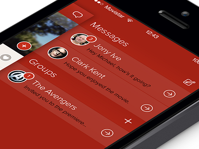 Messages - Path iOS7 ios7 iphone menu messages path redesign retina
