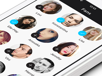 Fans app fans feed followed gallery ios ios7 redesign users