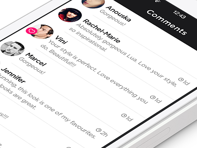 Comments app comments feed ios ios7 love redesign users
