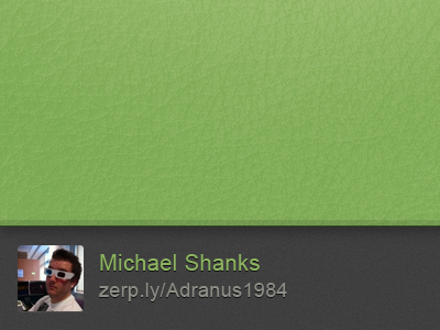User Panel account green profile username zerply