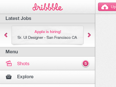 Dribbble Menu