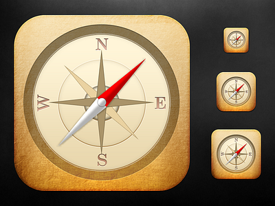 iOS Compass Icon - Scaled