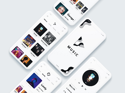 Music Ui app design minimal ui ux