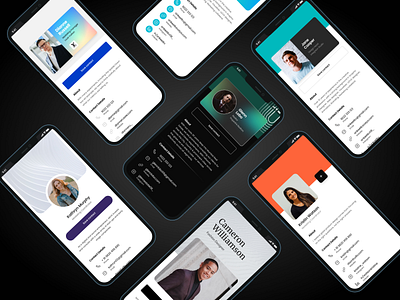 Different Themes for Digital Visiting cards app app screens branding cards cards ui darkmode designer figma graphic design personal product design profile screen prototype ui ui mockups uiux user interface ux web application