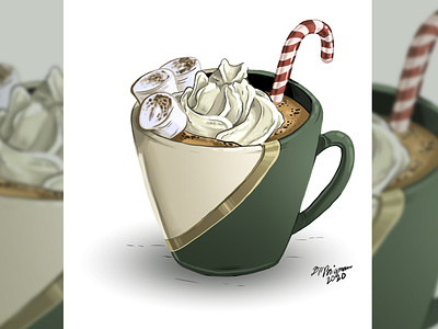 hot cocoa beverage chocolate digital illustration drawing drink illustration